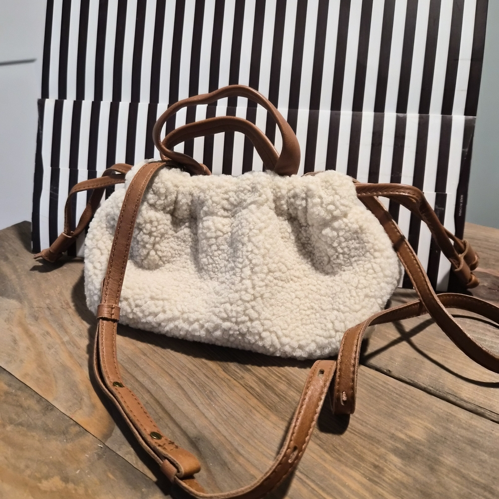Madewell Cream and Tan Crossbody Bag